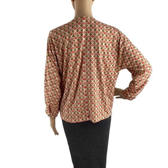 J.McLaughlin Viola Button Front Geometric Print Top Size Small - Picture 5 of 7